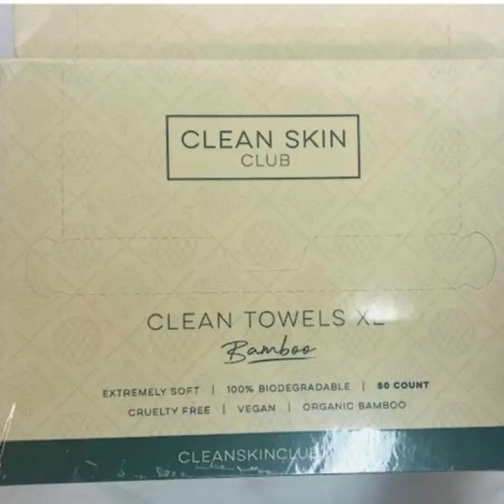 Pack Of 2 Clean Skin Club 100% Bamboo Clean Towels XL, Sensitive Skin‎ 50 Ct